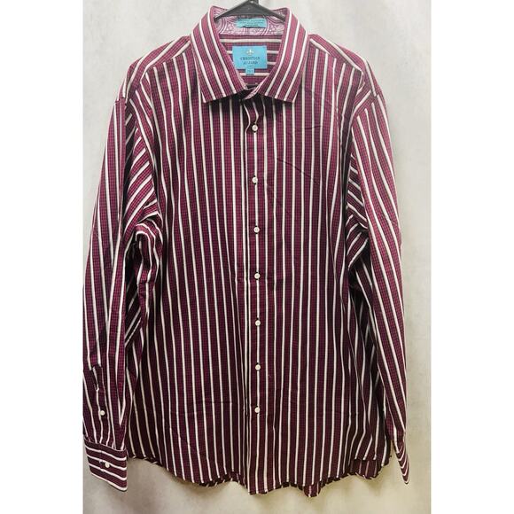 Christian Aujard Mens Plaid Red White Button Down Shirt Size 2XLT - Picture 1 of 12